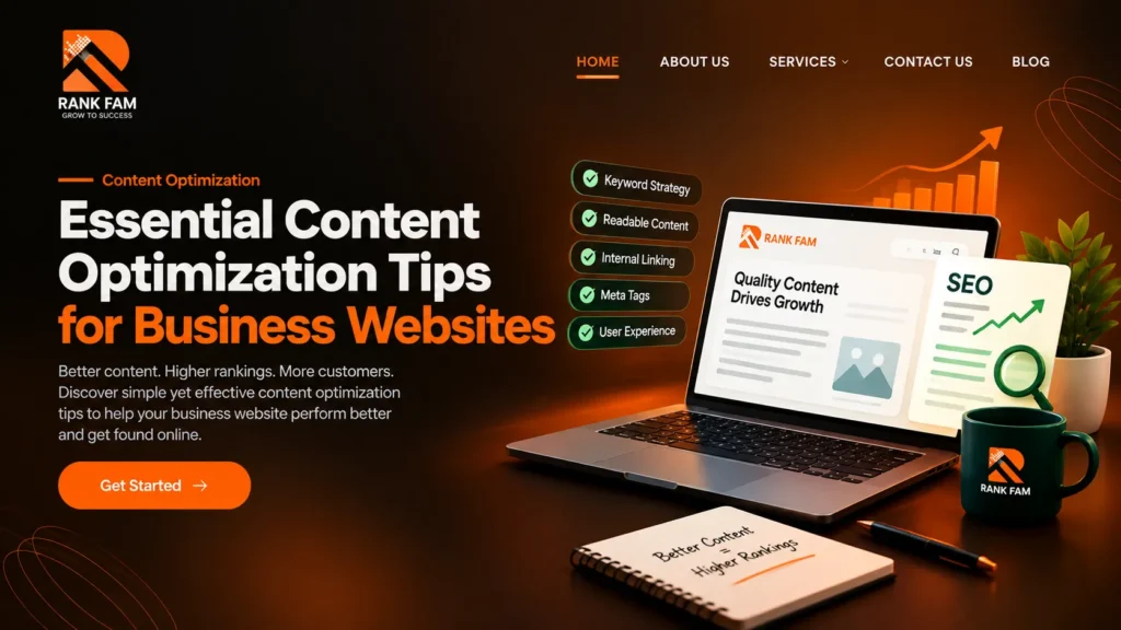 Content optimization tips for business websites